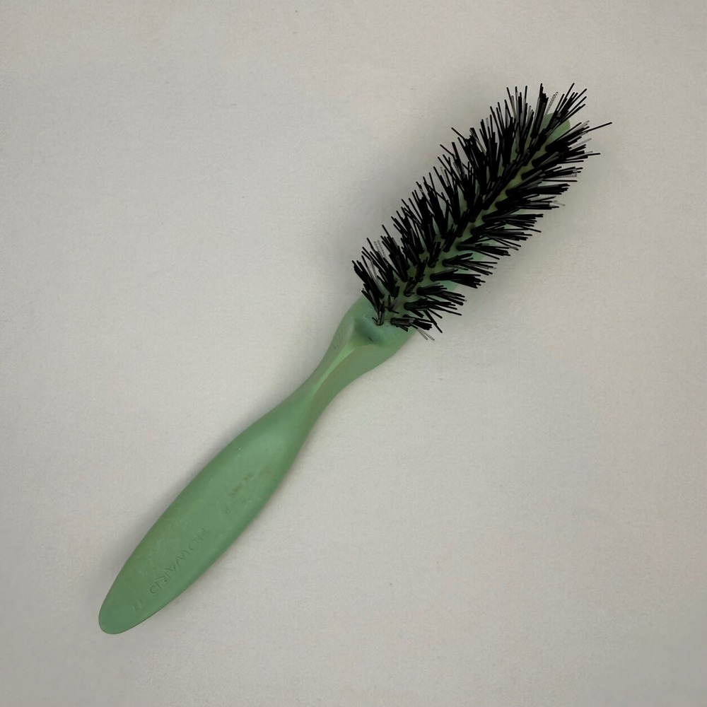 Vintage Howard 77 Firm-Grip Hair Brush Green Black Bristle Styling Tool 8.5 Inch